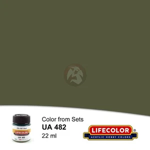 LifeColor Acrylic Paint Color from Sets US Uniforms OG-107 Dark Variant UA482 - Picture 1 of 1