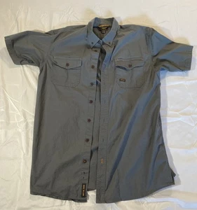 Ariat Rebar Button Shirt Short Sleeve Men L Gray Workwear Work Collared - Picture 1 of 10