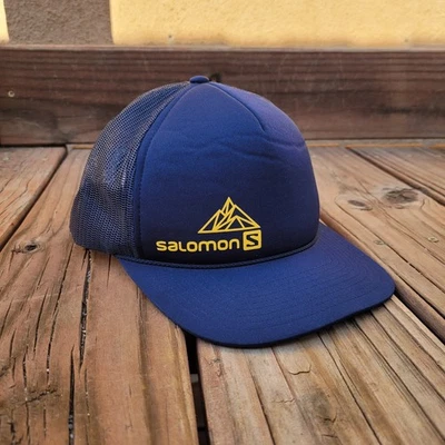 Salomon Rope Foam Trucker Hat Blue Mesh Snapback Adventure Hiking Gear Cap - Image 1 of 4