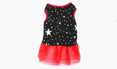 Dog Dress With Stars Red White Navy Size S M L Affordable Cute Pet Clothes - Image 1 of 3