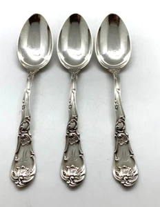 3 Gorham Hanover Sterling Silver Oval Soup Spoons 1895 Dessert M W Monogram Set - Picture 1 of 10