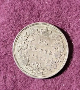 1874-H Canada Quarter - Solid XF+ stk#728 - Picture 1 of 2