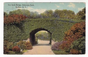 1912 BUFFALO NEW YORK IVY ARCH BRIDGE DELAWARE PARK VINTAGE POSTCARD OH OMAHA NE - Picture 1 of 2