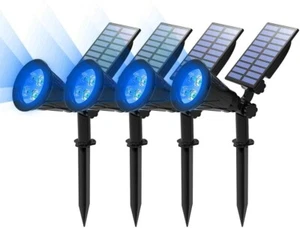 4Pack Solar Power LED Spot Lights Garden Wall Path Landscape Outdoor Garden Blue - Picture 1 of 11