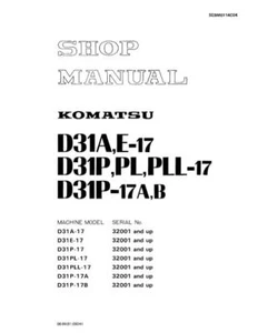 Komatsu D31A-17,D31E-17,D31P,D31PL,D31PLL,D31P-17A,D31P Bulldozer Service Manual - Picture 1 of 24