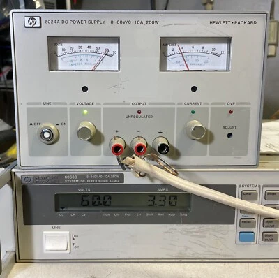 Fuente de alimentación de CC variable Agilent HP 6024A 0-60V / 0-10A, 200W - Prueba de carga Foto 1 de 4