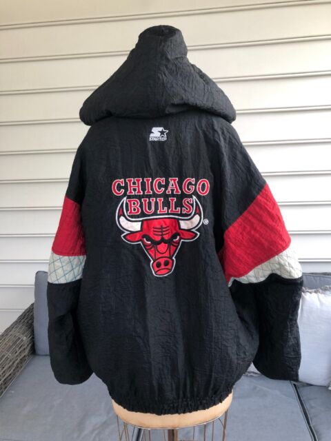 Chicago Bulls Starter Blackout Breakaway Hooded Anorak Quarter-Zip