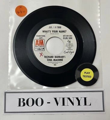 Richard Barbary : Soul Machine ~What's Your Name? 7” Promo Soul Funk Single VG+ - Bild 1 von 4