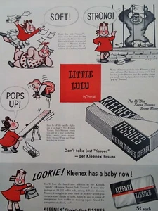 Kleenex Tissues Print Ad Original Rare Vtg 1950s Little Lulu Edgeworth Tobacco - Picture 1 of 11