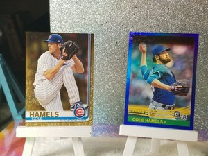 2019 Topps Gold Parallel /2019 Cole Hamels #540 + 2018 Donruss Blue Foil SP #267