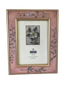 Vintage Burnes of Boston Gold Floral Picture Frame 5X7 Made In Thailand - Picture 1 of 4