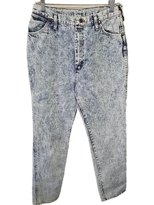 Pantalones de mezclilla Wrangler vintage años 80 lavado ácido para mujer 16 tiro alto cónicos hechos en EE. UU. - Imagen 1 de 20
