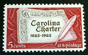 U.S. Scott 1230- Carolina Charter, 300 years- MNH OG 5c 1963 - Picture 1 of 1