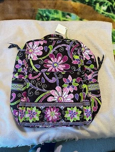 Vera Bradley Purple Punch Large Backpack Rare Retired 14.5” X 11” X 5” NWT - Picture 1 of 10