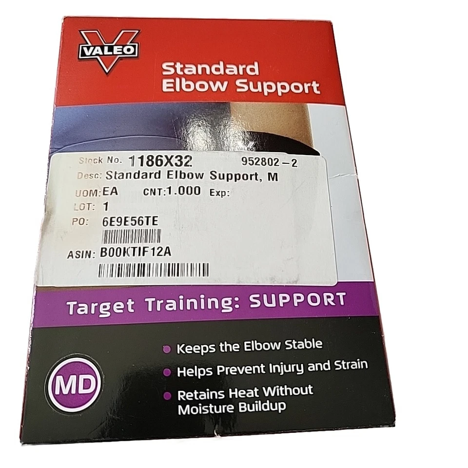 Manga de soporte de codo para entrenamiento con pesas y atletismo Valeo mediana  Foto 1 de 3