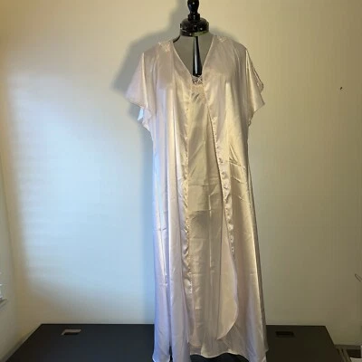 VTG Satin Nightgown Robe Set Size Small Blush Pink With Lace Appliqué Bridal - Image 1 of 4