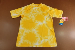 Kanu Surf Womens XL Yellow Tie Dye Short Sleeve UPF 50+ Rash Guard Shirt NWT - Picture 1 of 9