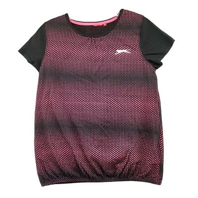 Puma Active T-Shirt Womens S Short Sleeve Crewneck Pink Black Cinch Hem Yoga Gym - Image 1 of 4