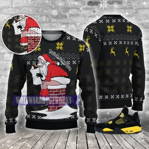 Bg Santa Snowman Funny Christmas Ugly Sweater Holiday Crewneck Gift Xs-5Xl - Picture 1 of 3