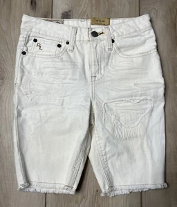 Polo Ralph Lauren Jungen lässig schmal Denim Shorts abgenutzt elfenbein Größe 8 NEU - Bild 1 von 10