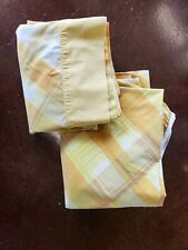 VTG1970s Martex Luxor Twin Sheet Set Yellow/Orange Plaid Mod  Retro  fitted flat