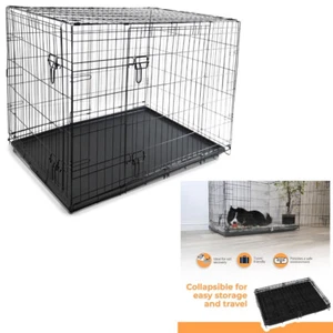 Dog Crate/Cage with Tray Durable, Foldable Dog Cage with Double Doors Easy Clean - Picture 1 of 35