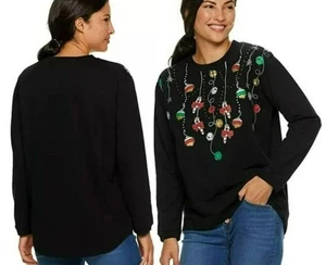 Sudadera MCCC Sportswear Para Mujer Negra Felpa Francesa Gráfica Vacaciones Mediana - Imagen 1 de 11