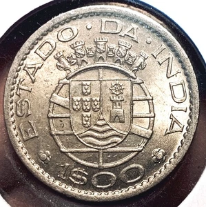 Portugiesisch Indien 1 Escudo 1958 Münze (UNC!) - Bild 1 von 2