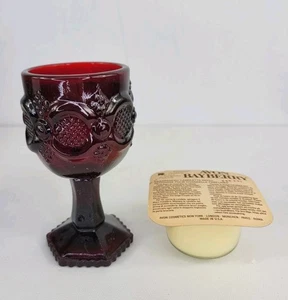 Avon Cape Cod Wine Goblet New Bayberry Candle Ruby Red Glass Candlette Holder - Picture 1 of 8