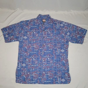 Harley-Davidson Shirt Mens Medium Motorcycle Print Tori Richard Hawaii Camp Bike - Picture 1 of 17