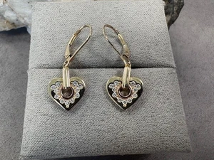 Clogau Ohrhänger 9 kt Gelb- & Rotgold Cariad funkelnder Diamant 630 £ Rabatt - Bild 1 von 10