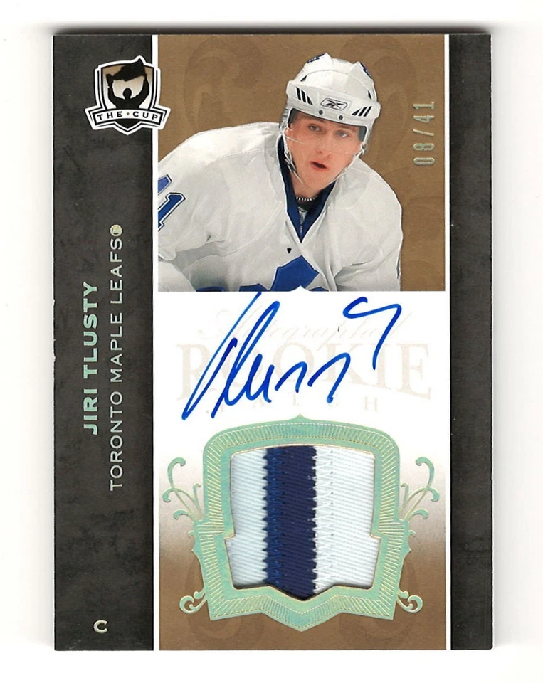 2007/08 Upper Deck UD The Cup Jiri Tlusty Gold Rookie 2 Color Patch Auto RC /41 - Image 1 of 1