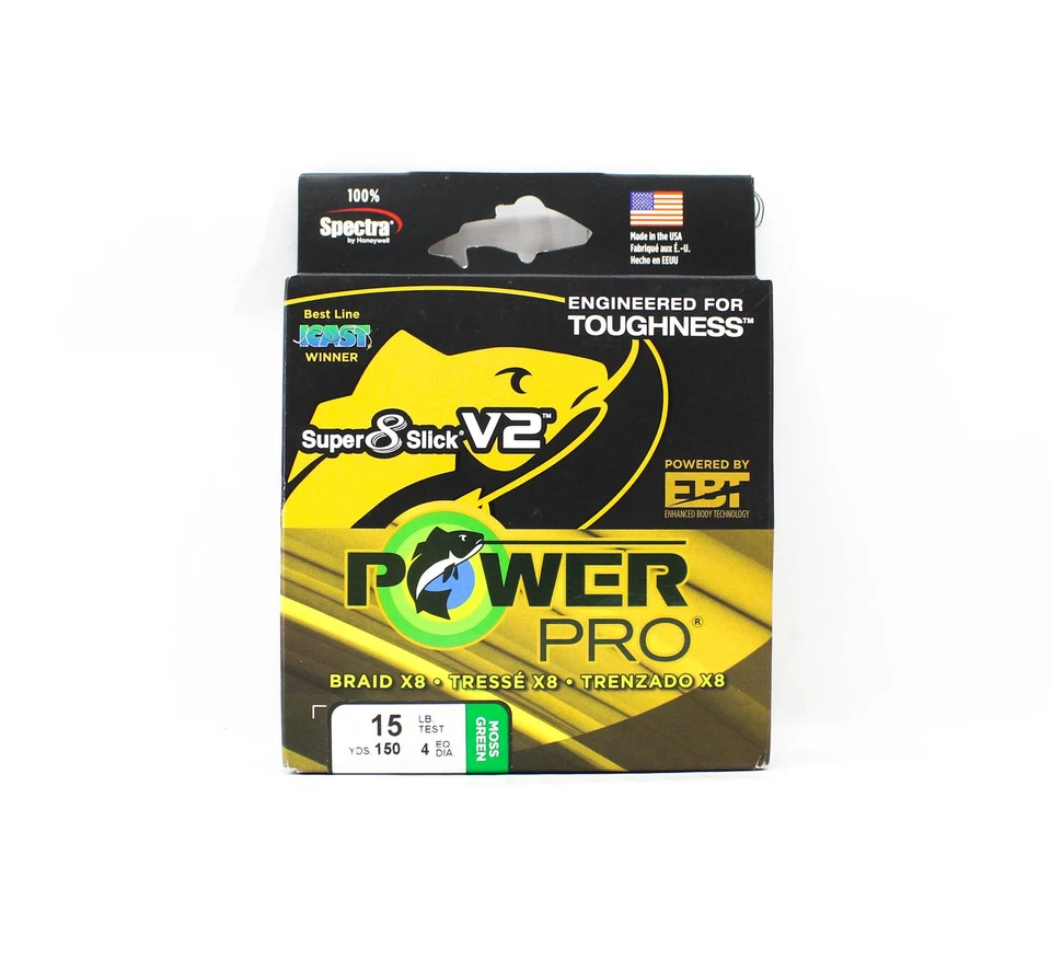 Power Pro Super 8 Slick Version 2 Spectra Line 15lb by 150yds Moss Green