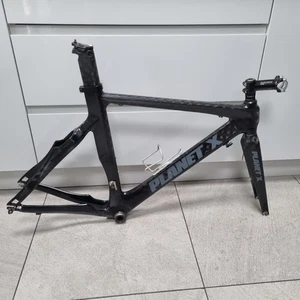 PLANET X STEALTH TT FRAMESET CARBON FRAME FORKS TT TIME TRIAL ROAD BLACK - Picture 1 of 22