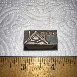Printing Block ( Varco ) Brass on Lead - Picture 1 of 5
