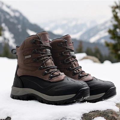 Botas de nieve de invierno aisladas para hombre impermeables construcción nieve botas de esquí Foto 1 de 2