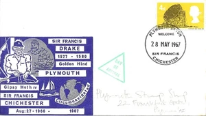 1967 Sir Francis Chichester Circumnavigation, illustrated cover, Plymouth SpHS - Picture 1 of 1