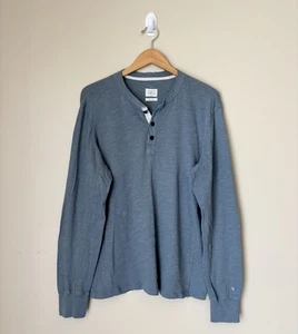 Rag & Bone Men's Slub Cotton Henley Shirt Size Large Blue Standard Issue - Picture 1 of 12