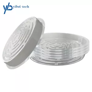5 Pack 12'' Plastic Clear Flower Pot Heavy Duty Sturdy Saucer Plant Drip Trays - Picture 1 of 6