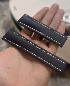 Breitling Navy Leather Strap 24-20 102X for Deploy - Picture 1 of 2