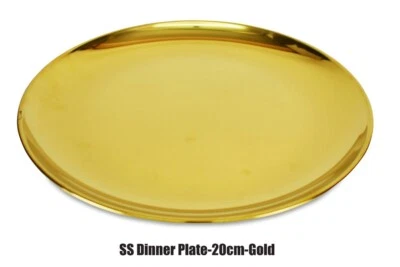 Edelstahl Runde Teller 20,26,30 CM flaches Tablett Küche Gold & Silber Neu. - Bild 1 von 4
