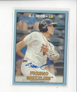 2016 Topps Heritage Minors Real One Blue AJ Reed AUTOGRAPH Astros /50 