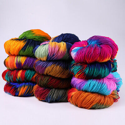 50g Chunky Hand-woven Rainbow Colorful Knitting Scores Wool Yarn Multicolor DIY • 3.77€