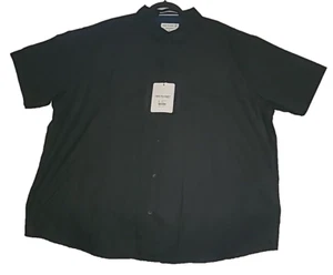 Free Planet Shirt Mens 4X Big & Tall Black Button Short Sleeve Double Pocket NWT - Picture 1 of 5