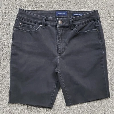 Pantalones Cortos CHARTER CLUB Corte Talla 29 Negro Denim Bermuda Jort Patinador Etiqueta 4 Foto 1 de 4