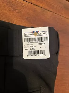 Flying Cross mens uniform pants 6 pocket- 35 Waist UNHEMMED Black NEW Flexwaist - Picture 1 of 6