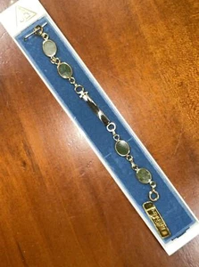 Vintage JBChampion Genuine Jade GoldFilled Ladies Watch Band Bracelet. LookRead - Picture 1 of 4