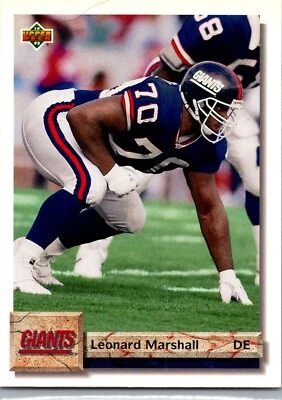 1992 Upper Deck Football - #127 Leonard Marshall - Image 1 of 2