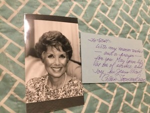 COLLEEN TOWNSEND EVANS SIGNED 3 x 5 CARD TO SCOTT/ ACTRESS