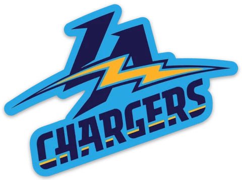 Los Angeles Chargers lightning bolt with Logo type Die-Cut MAGNET Cover
